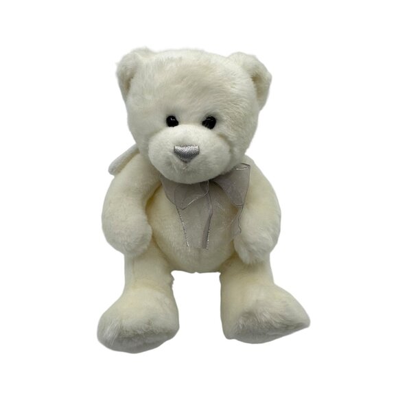 Ty‎ 2008 Angel Bear Plush Sparkle Wings Silver Bow Weighted bottom - Picture 6 of 8